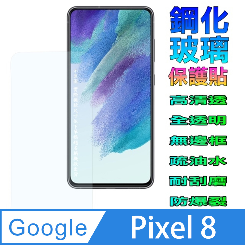 Google Pixel 8 鋼化玻璃螢幕保護貼(全透明無邊框)