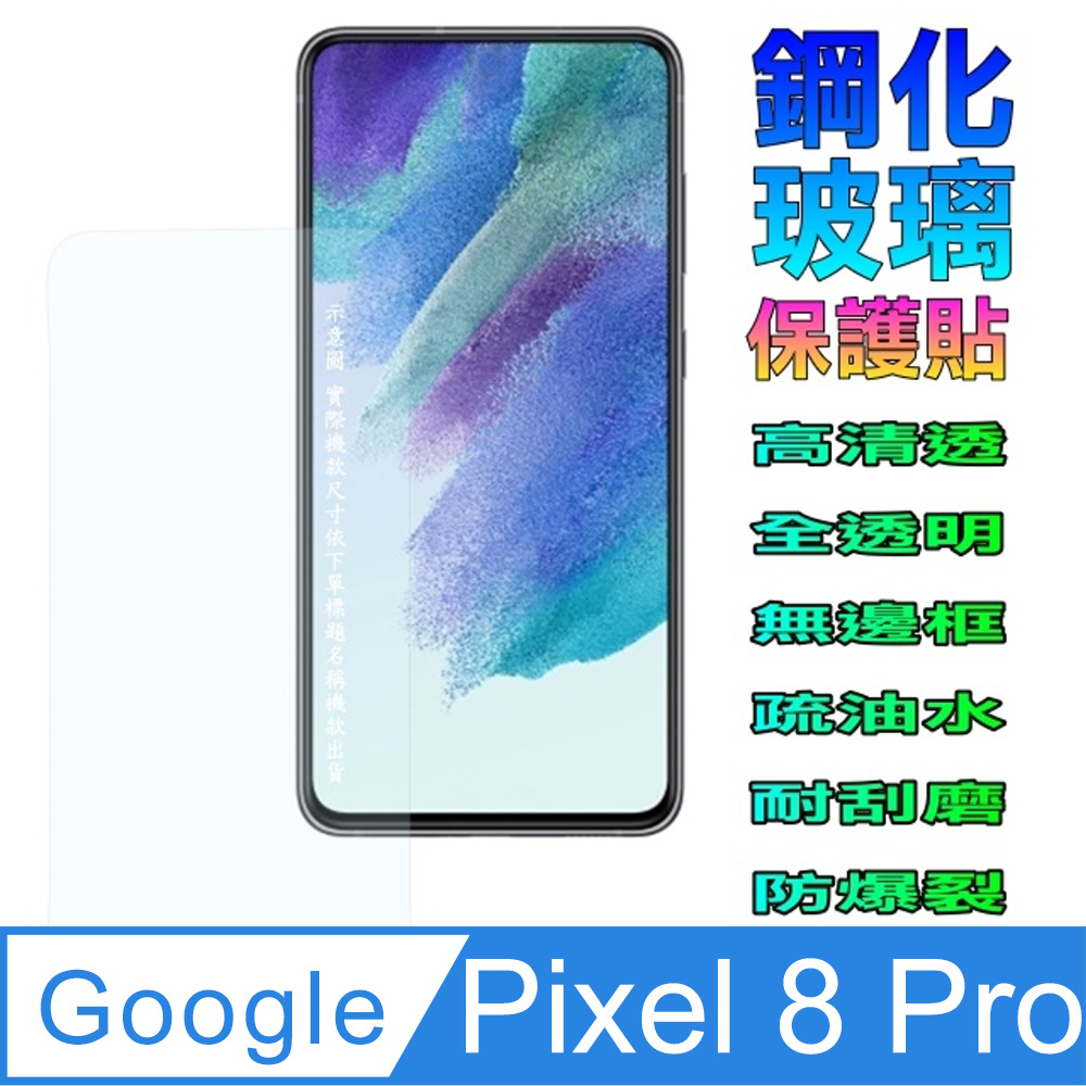 Google Pixel 8 Pro 鋼化玻璃螢幕保護貼(全透明無邊框)