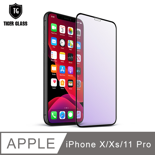 T.G Apple iPhone 11 Pro / iPhone X/Xs (5.8吋) 超強二合一抗藍光+霧面9H滿版鋼化玻璃
