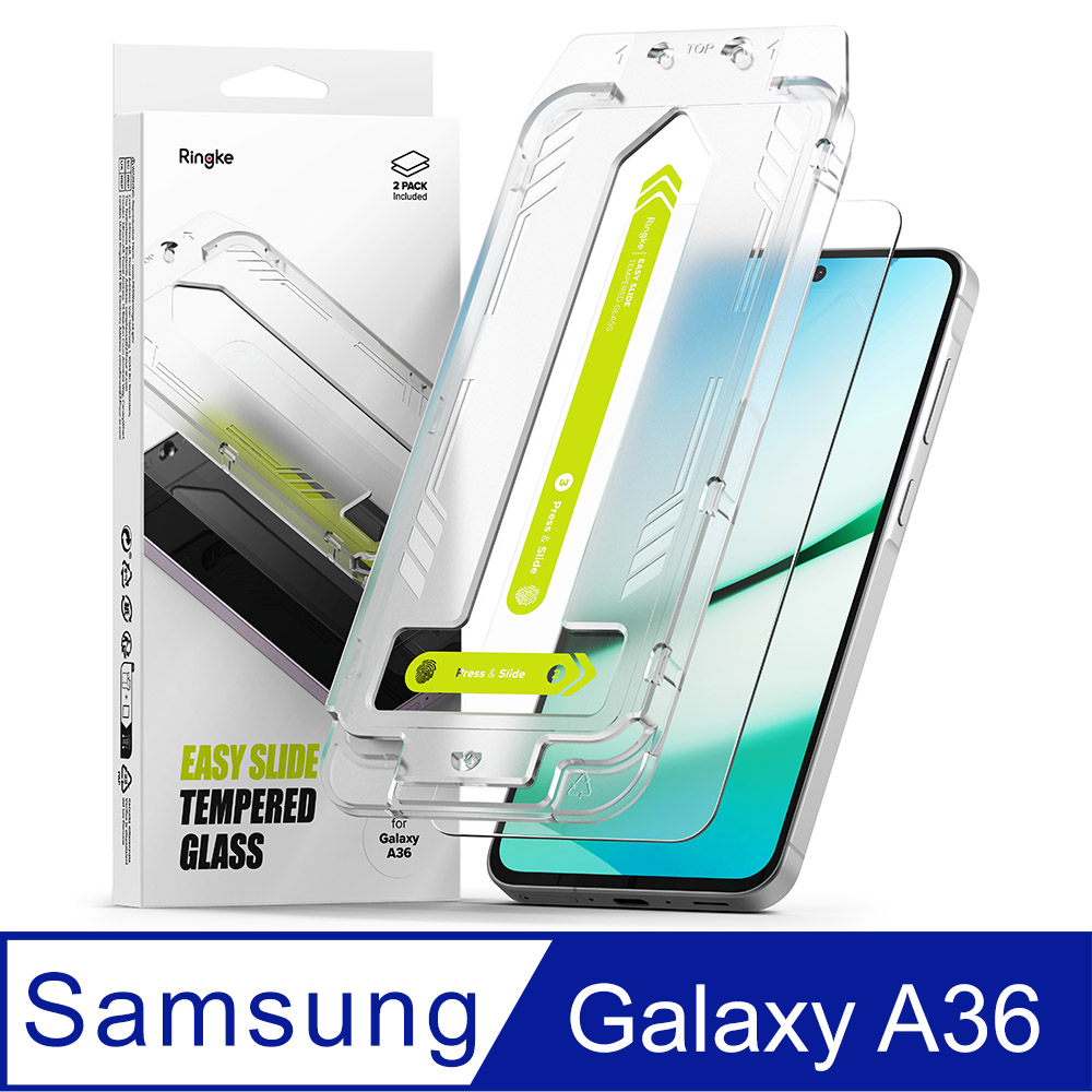 Rearth Ringke 三星 Galaxy A36 零失敗玻璃保護貼(2片裝)