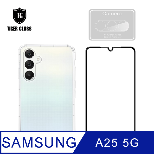 T.G Samsung Galaxy A25 5G 手機保護超值3件組(透明空壓殼+鋼化膜+鏡頭貼)