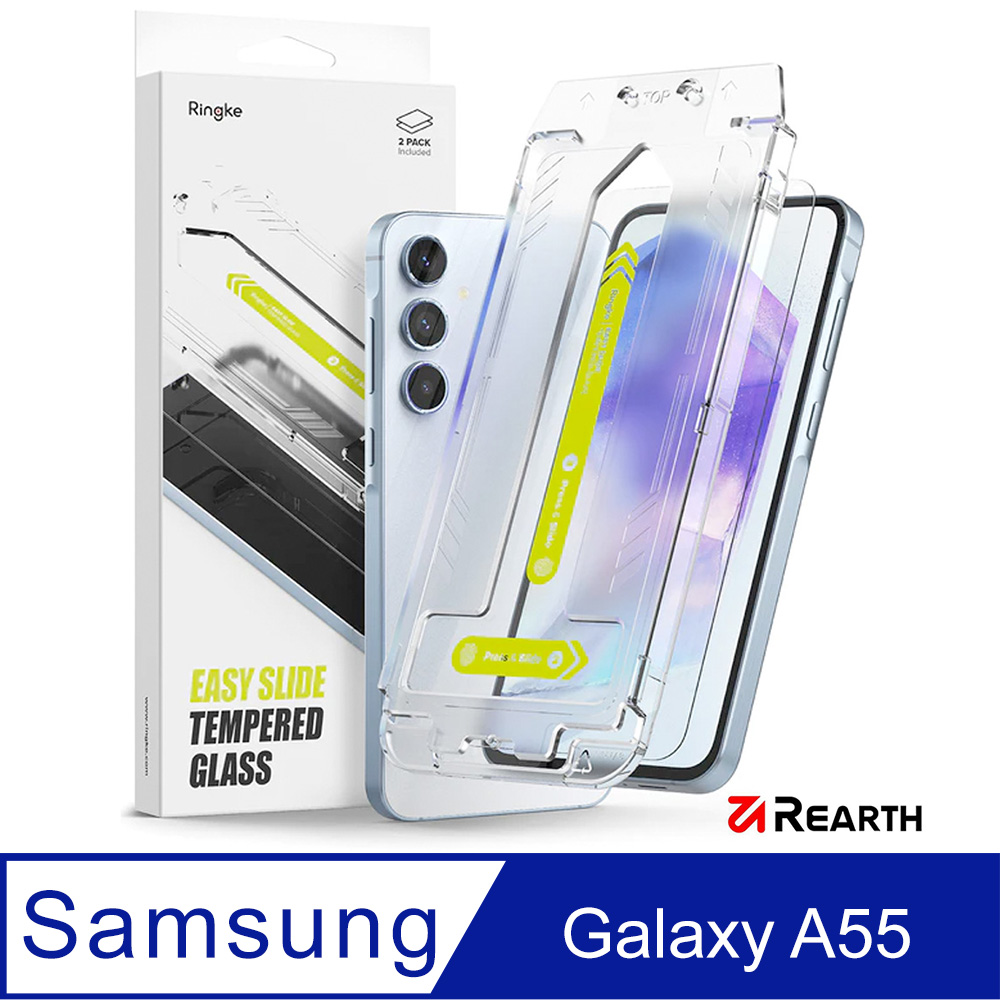 Rearth Ringke 三星 Galaxy A55 5G 零失敗強化玻璃螢幕保護貼(2片裝)