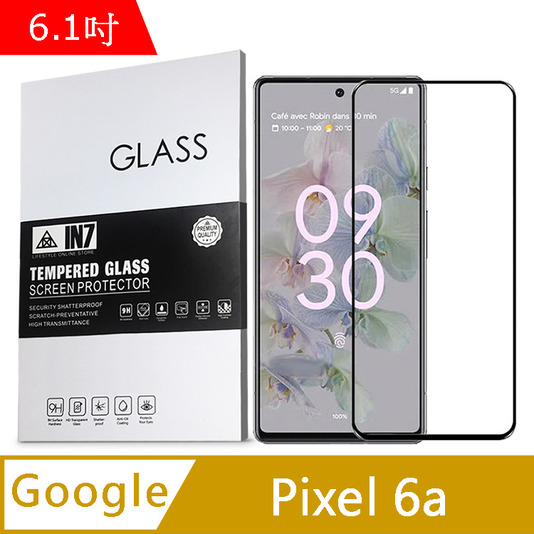 IN7 Google Pixel 6a (6.1吋) 高畫質 高透光2.5D滿版9H鋼化玻璃保護貼-黑色