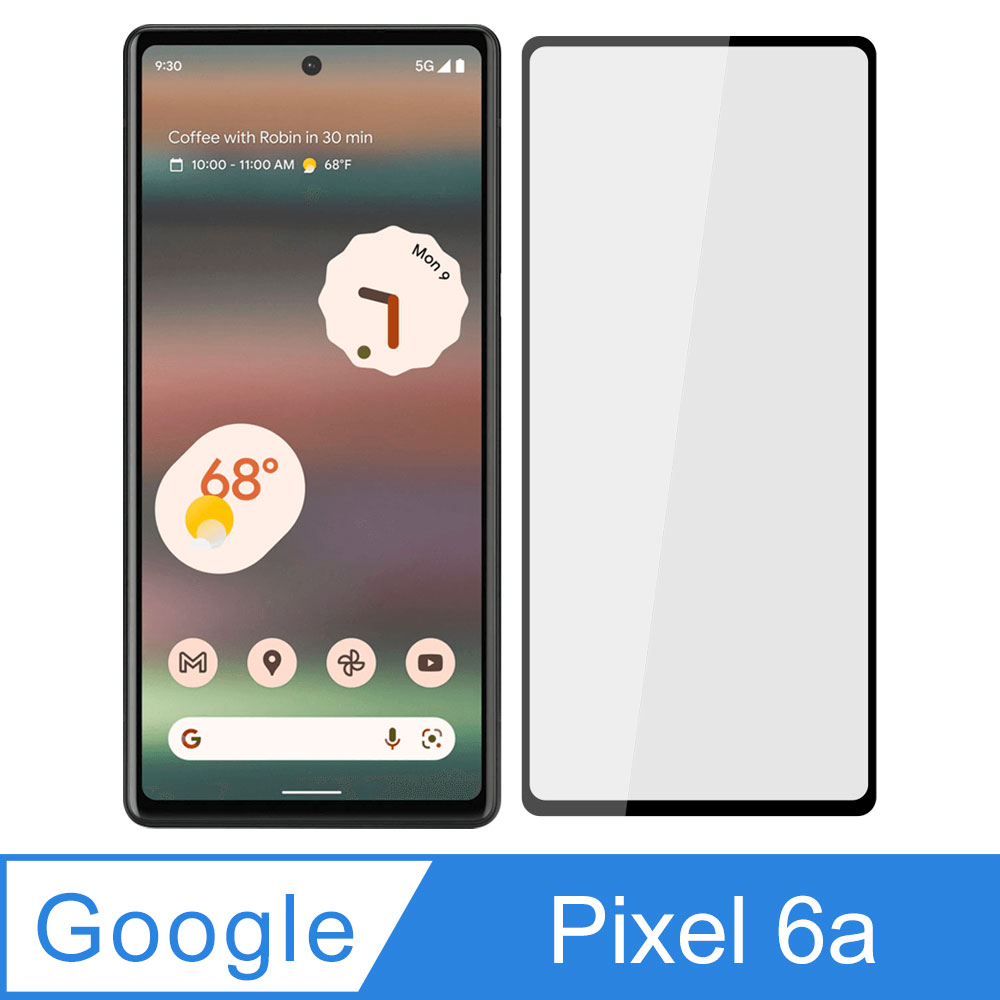 【Ayss】Google Pixel 6a/6.1吋/鋼化玻璃保護貼/平面全滿版/全滿膠/四邊弧邊-黑