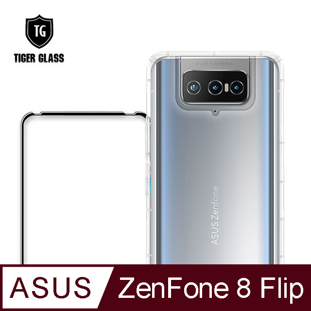 T.G ASUS Zenfone 8 Flip ZS672KS 手機保護超值2件組(透明空壓殼+鋼化膜)