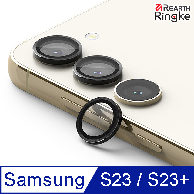 【Ringke】三星 Galaxy S23 / S23 Plus [Camera Lens Frame Glass鋼化玻璃鏡頭保護鋁框－黑