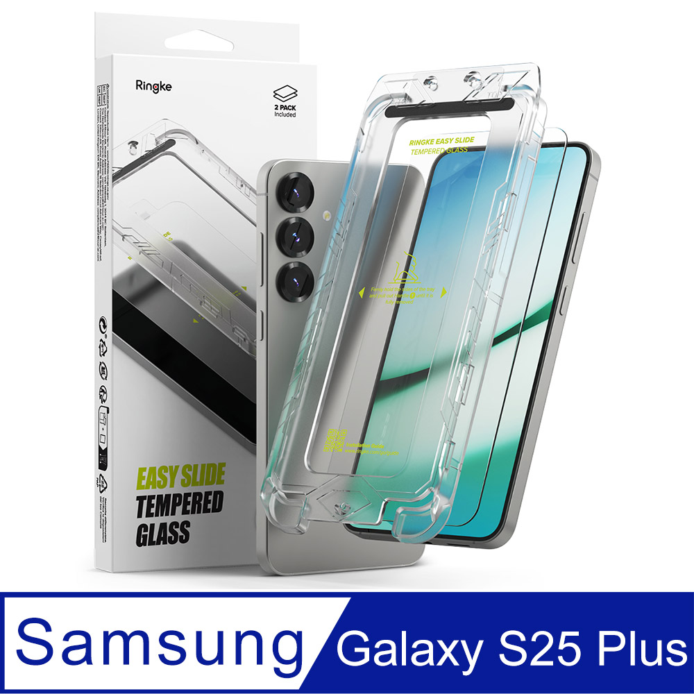 Rearth Ringke 三星 Galaxy S24+/S25+ 零失敗玻璃保護貼(2片裝)