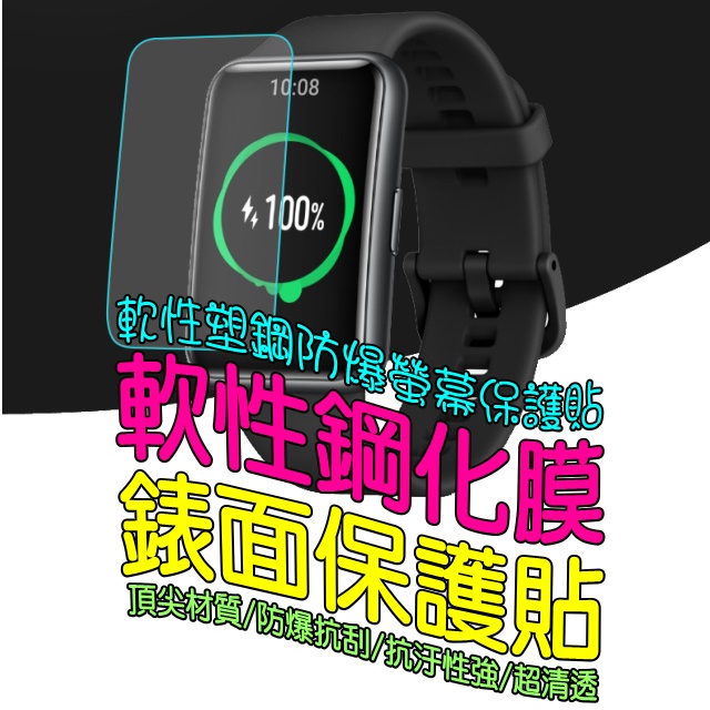 HUAWEI Watch Fit 軟性塑鋼防爆錶面保護貼(二入裝)