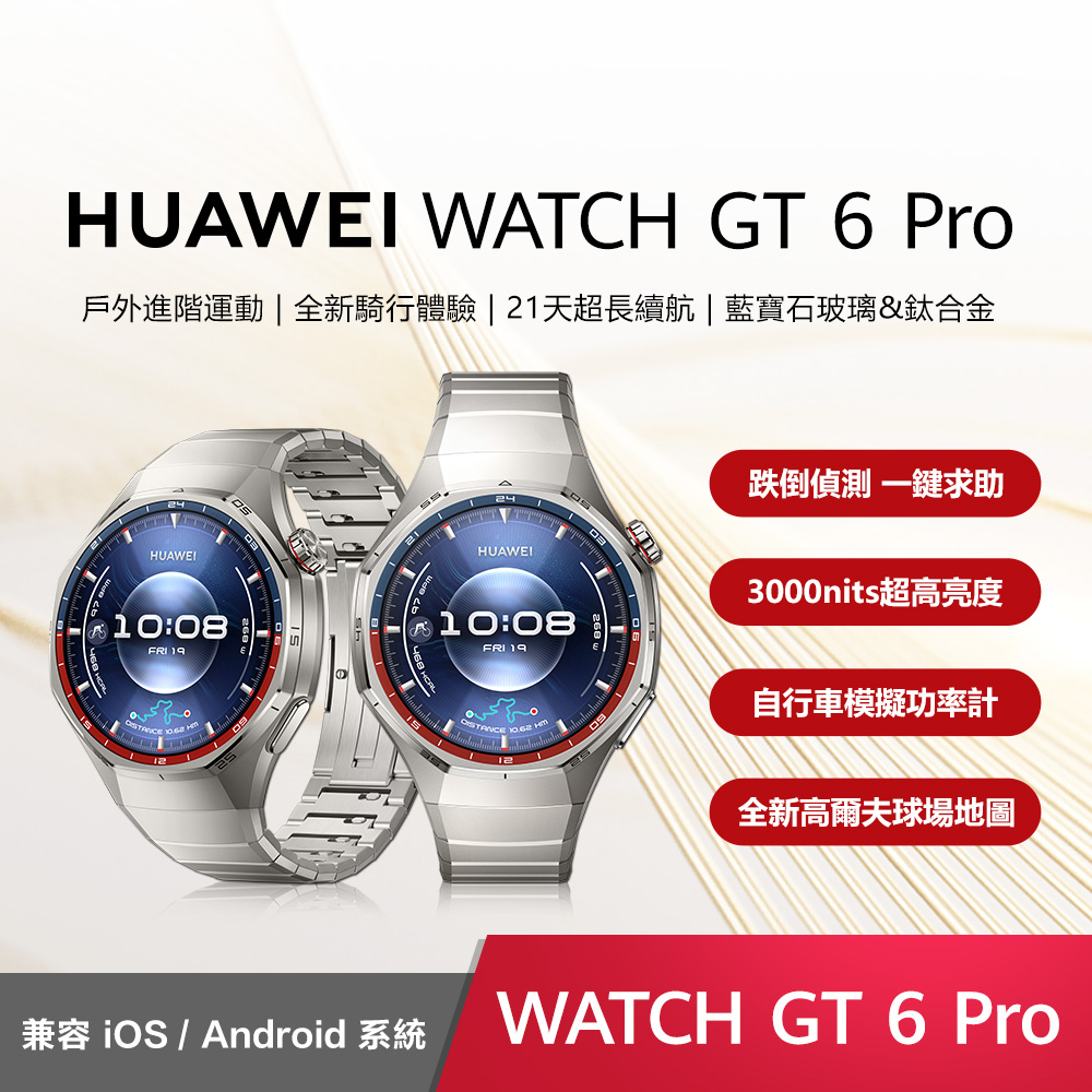 HUAWEI 華為 WATCH GT6 Pro 46mm 鈦空銀