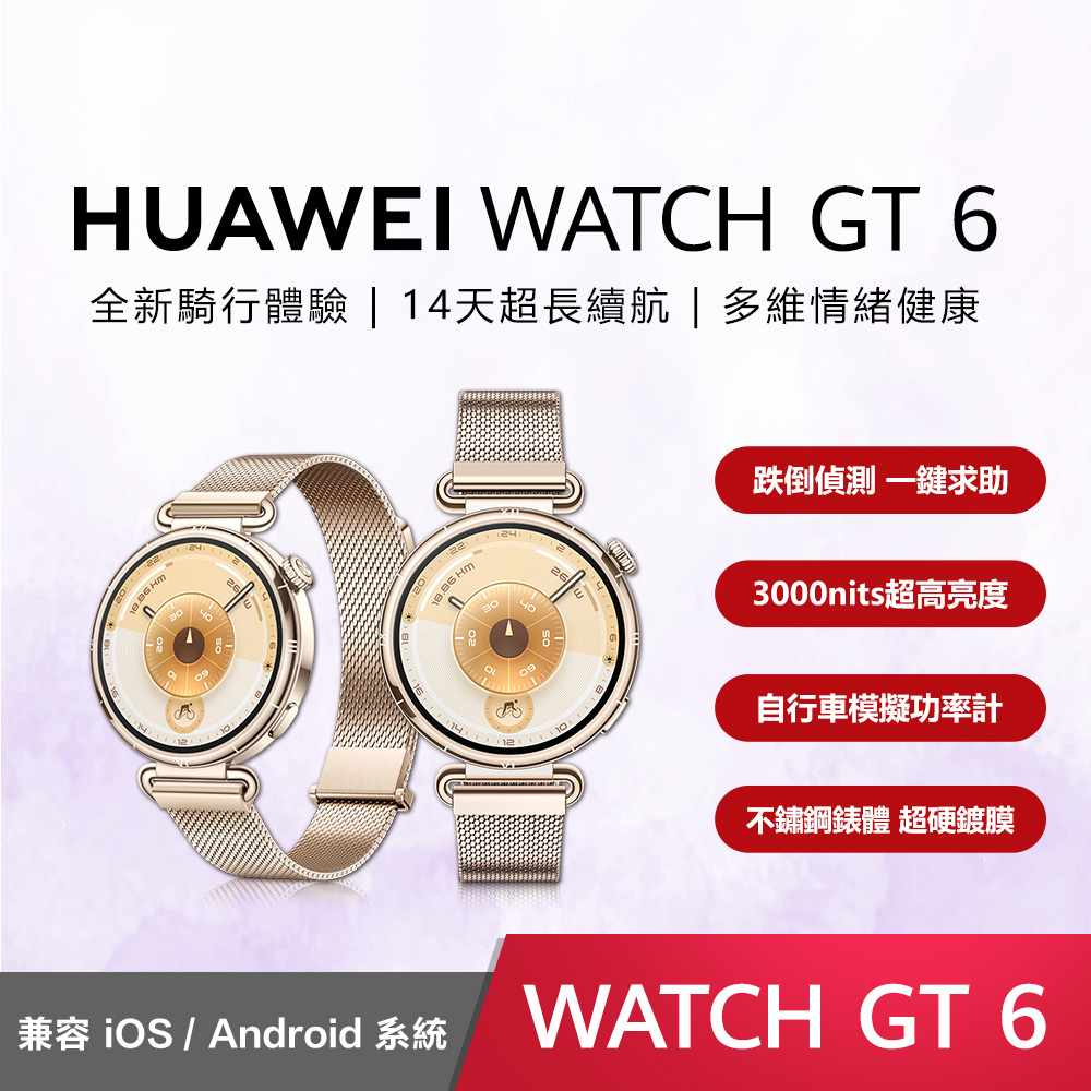 HUAWEI 華為 WATCH GT6 41mm(金色) 智慧手錶 智慧穿戴