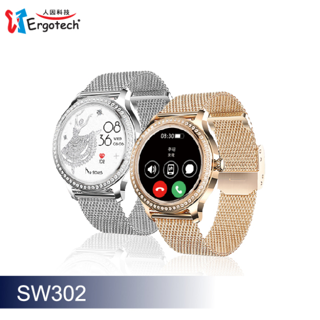 ERGOLINK SW302時尚晶鑽鋯石智慧通話腕錶