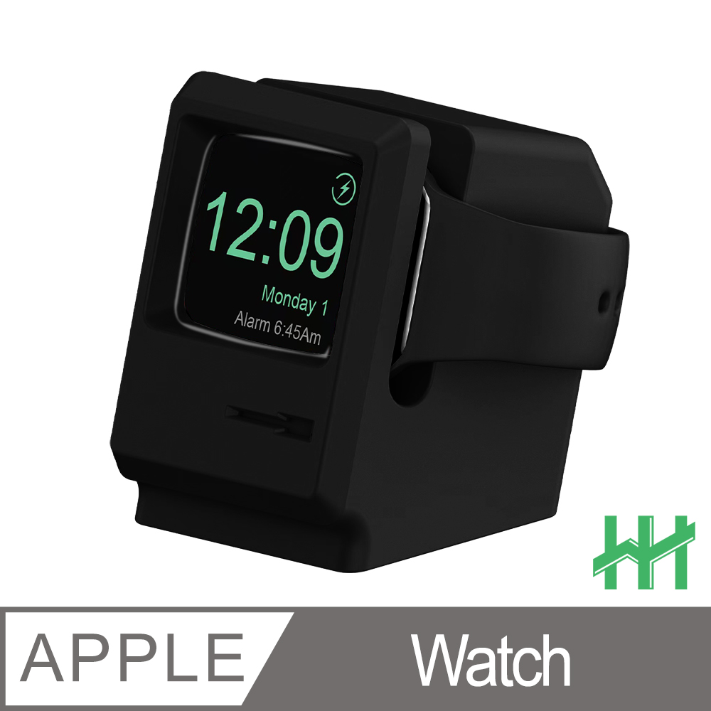 Apple Watch 電腦造型環保矽膠充電底座(黑色)