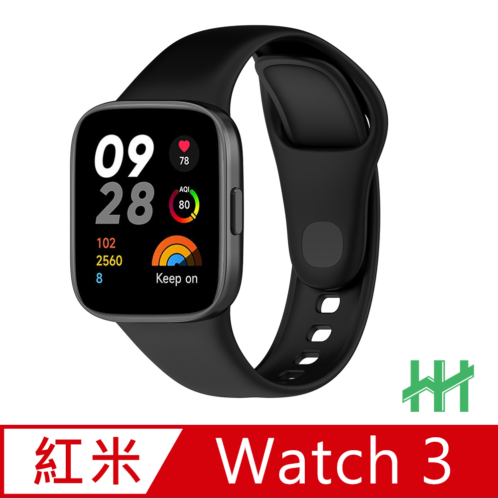 HH-Redmi Watch 3 矽膠錶帶(黑色)