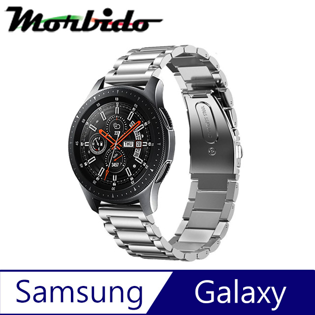 Morbido蒙彼多Samsung Galaxy Watch 42/46mm三珠不鏽鋼錶帶 銀色
