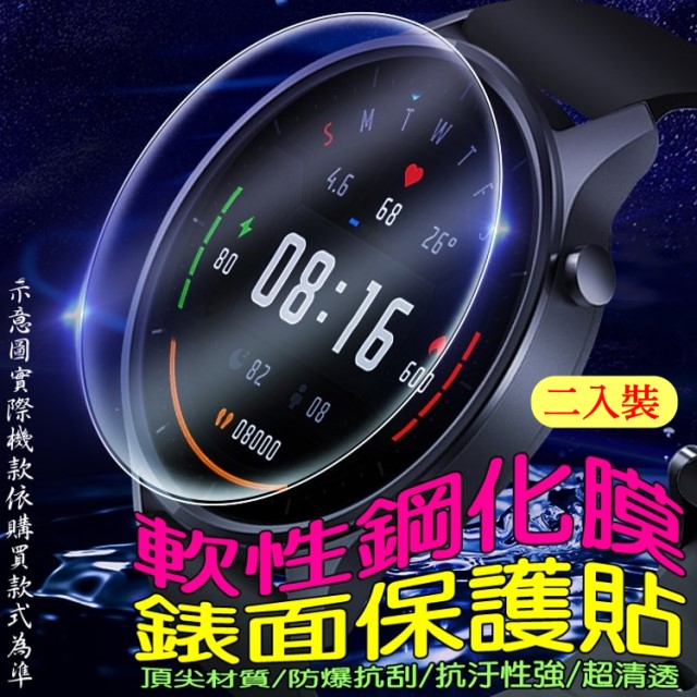 Samsung Galaxy Watch4 44mm 軟性塑鋼防爆錶面保護貼(二入裝)