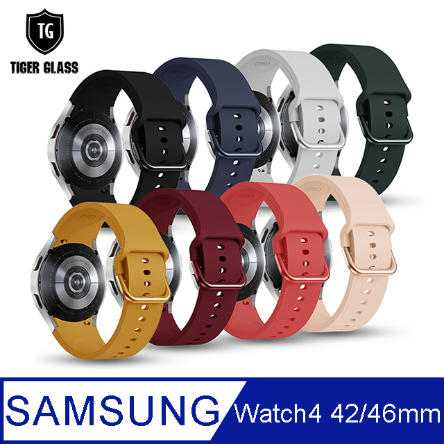 T.G Samsung Galaxy Watch4 42/46mm 鐵扣幻彩防水矽膠錶帶 -8色(矽膠錶帶 鐵扣錶帶)