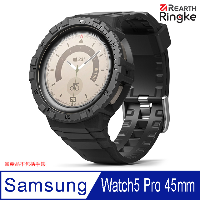 【Ringke】三星 Galaxy Watch 5 Pro 45mm [Fusion X Guard 運動型保護殼+錶帶組（黑﹧白）