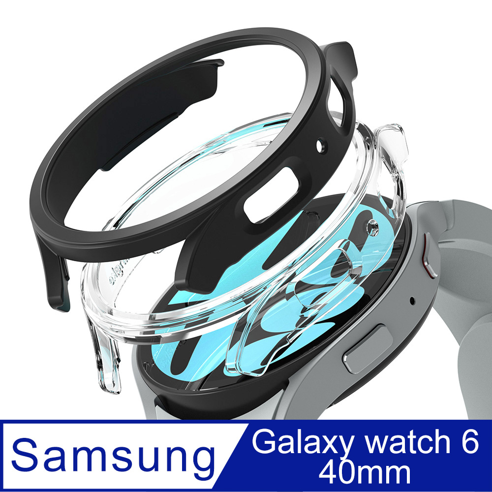 Rearth Ringke 三星 Galaxy Watch 6 (40mm) 手錶輕薄保護套(1透1黑)