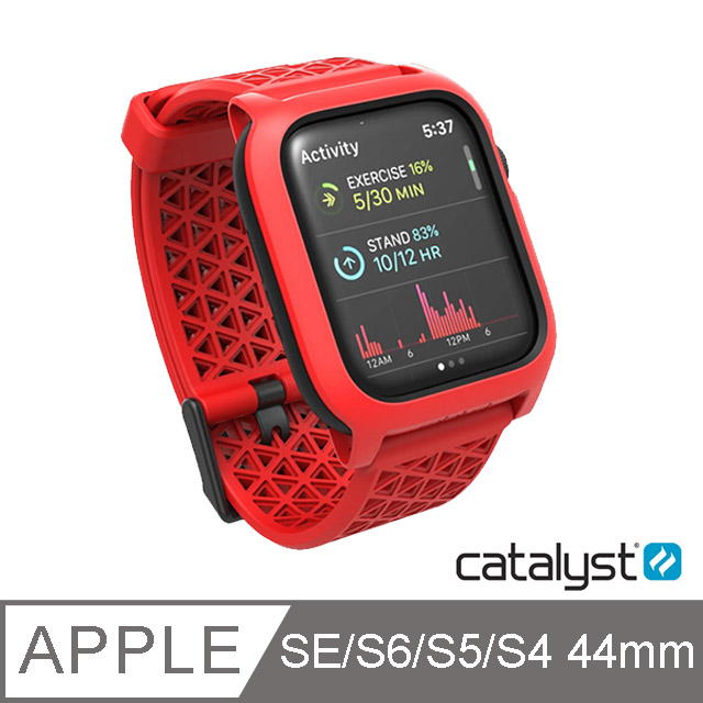 CATALYST APPLE WATCH S6/S5/S4/SE (44mm) 耐衝擊防摔保護殼(含錶帶)●紅色