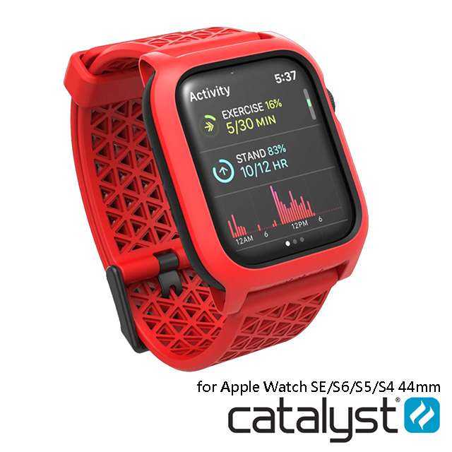 CATALYST APPLE WATCH S6/S5/S4/SE (44mm) 耐衝擊防摔保護殼(含錶帶)●紅色