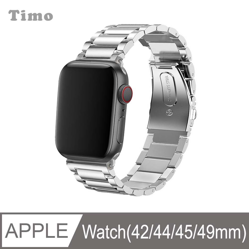 Apple Watch 42/44mm 不鏽鋼金屬替換錶帶-銀