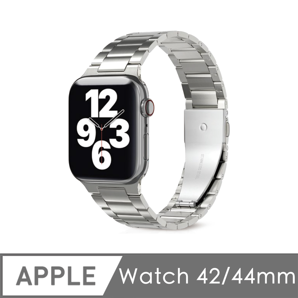 PATCHWORKS Apple Watch 不鏽鋼錶帶 42/44mm專用-銀