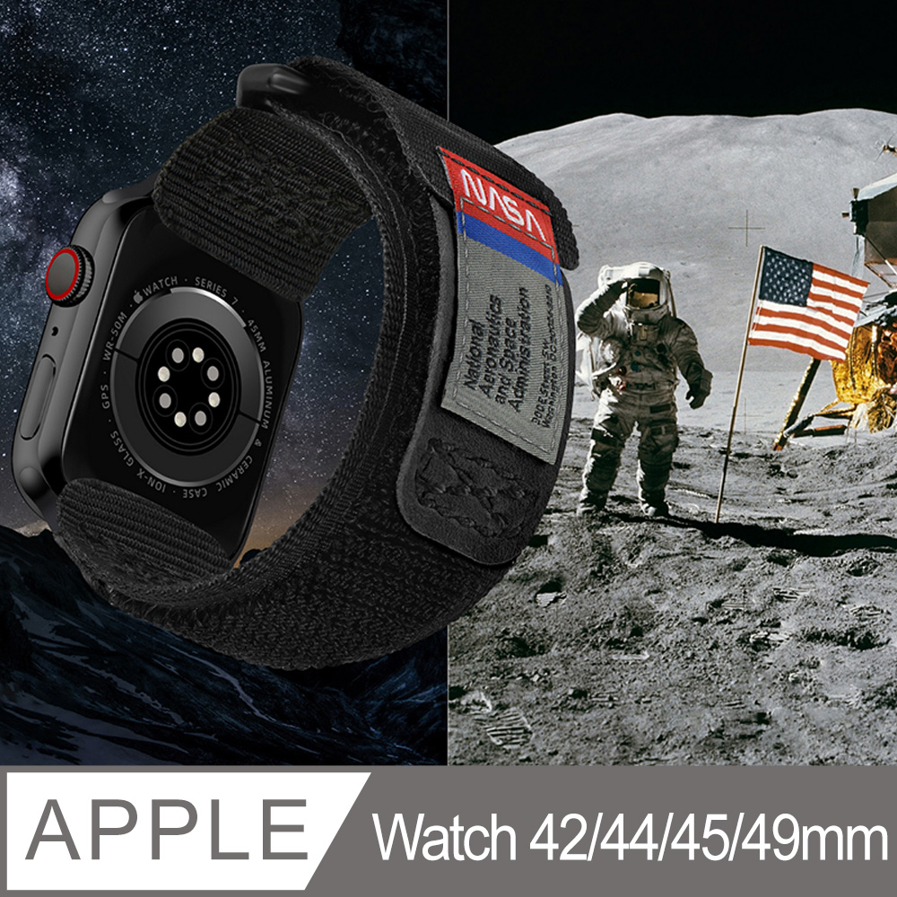 Apple Watch EDC-34 戰術尼龍混搭真皮皮革運動錶帶 (42/44/45mm 適用1-7代)