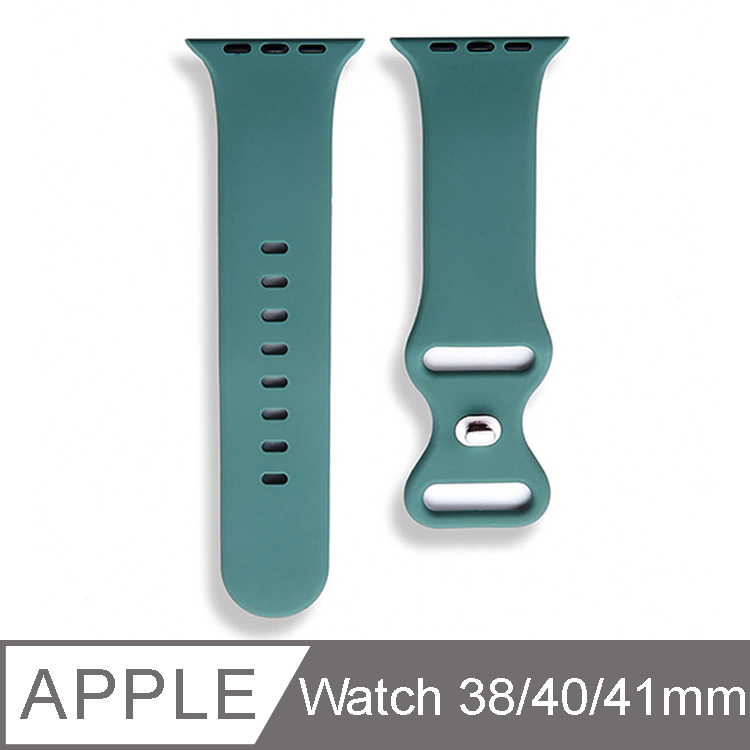 IN7 液態膠系列 Apple Watch 八字扣矽膠錶帶 Apple Watch 38/40/41mm-松針綠