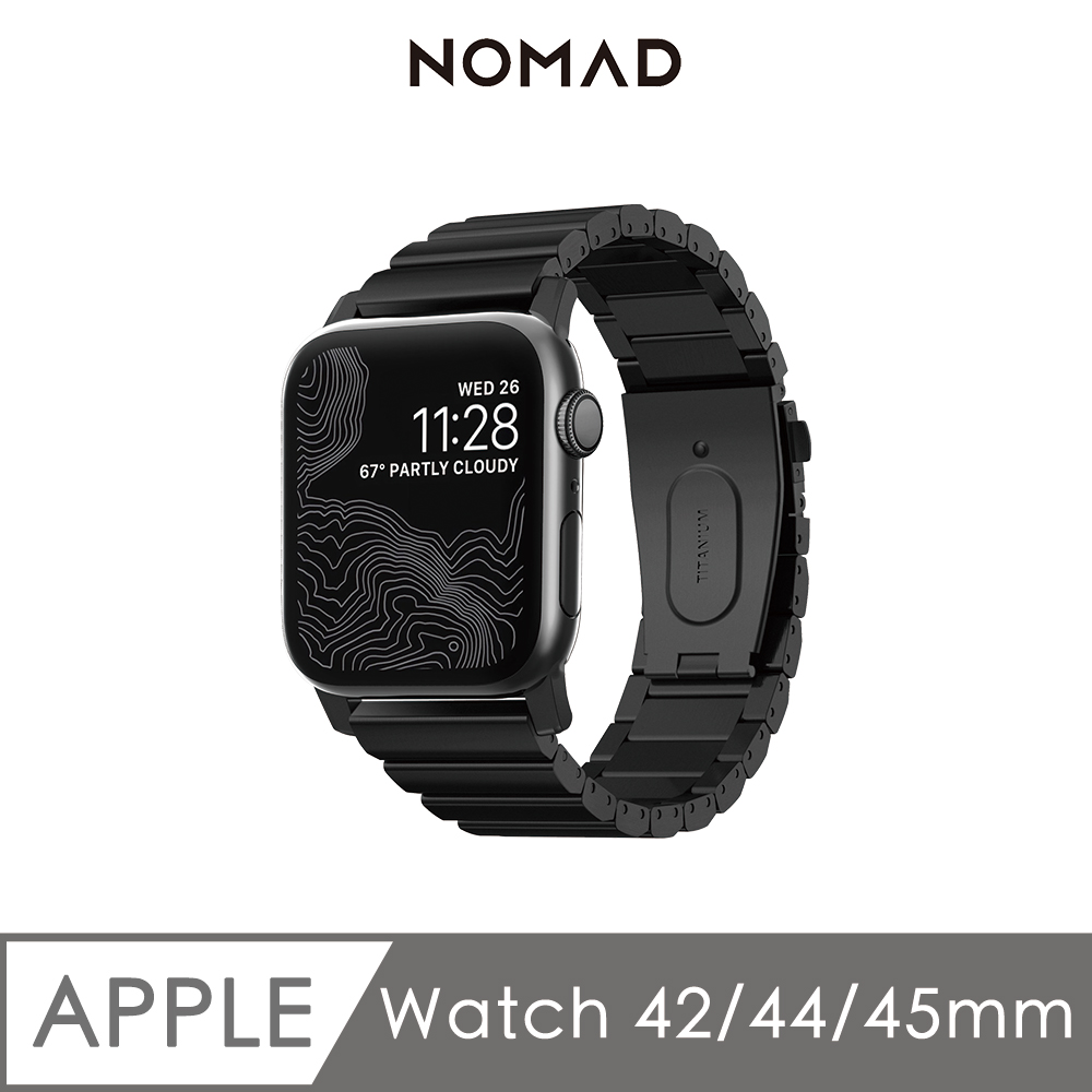 美國 NOMAD APPLE WATCH 不鏽鋼錶帶-42.44mm(黑)