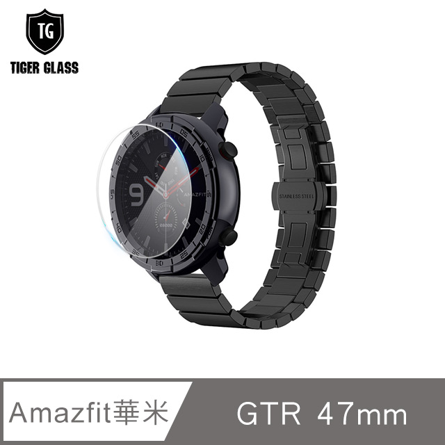 T.G Amazfit 華米GTR 47mm 鋼化玻璃保護貼-滿版(華米專用 手錶保護貼 手錶鋼化膜)