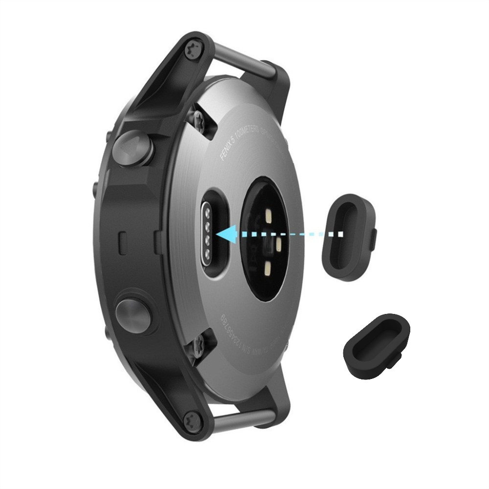 GARMIN Vivoactive 5/4/4s/3/3s 手錶傳輸充電孔防塵塞-黑（二入）