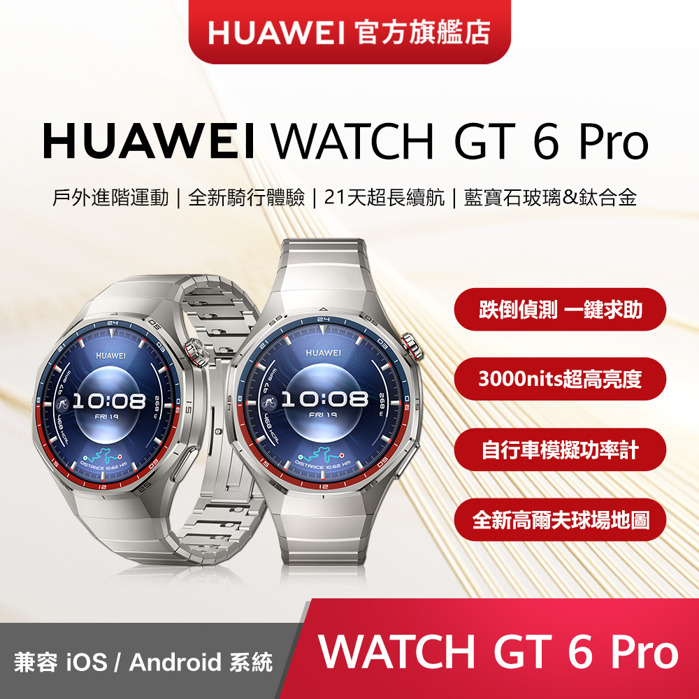 HUAWEI 華為 WATCH GT6 Pro 46mm 鈦空銀