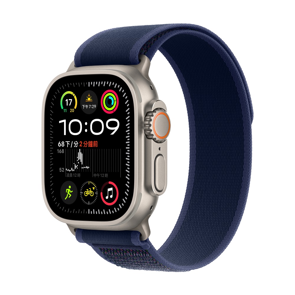 Apple Watch Ultra 2 GPS + LTE 49 mm天然鈦金屬錶殼配藍色越野錶環