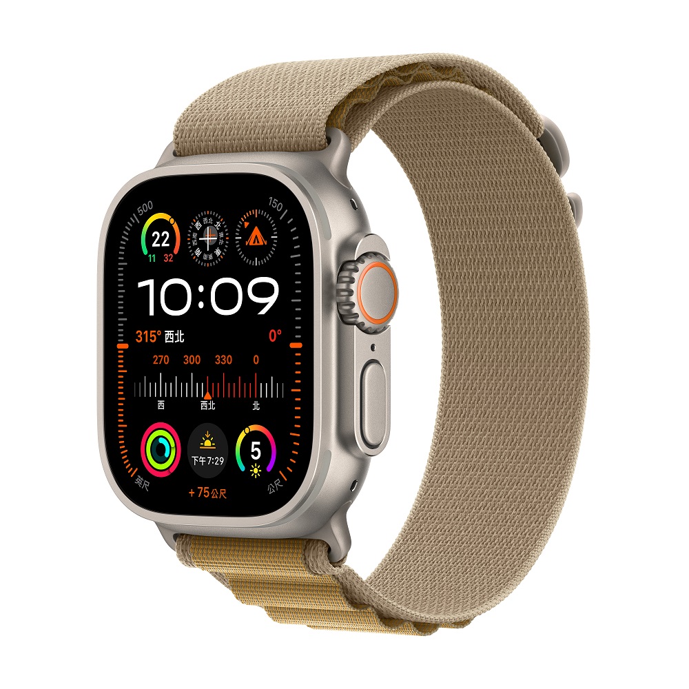 Apple Watch Ultra 2 GPS + LTE 49 mm天然鈦金屬錶殼小麥色高山錶環