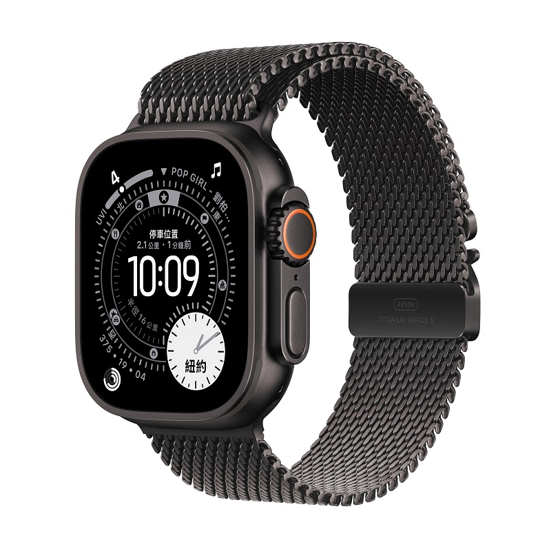 Apple 蘋果 Apple Watch Ultra 3 GPS + LTE 49mm 黑色鈦 錶殼搭配黑色鈦 米蘭 錶環