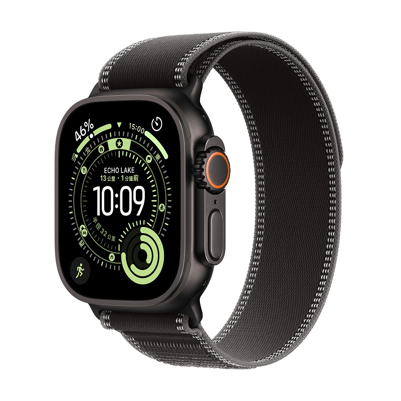 Apple 蘋果 Apple Watch Ultra 3 GPS + LTE 49mm 黑色鈦金屬錶殼搭配黑色配木炭色越野錶環