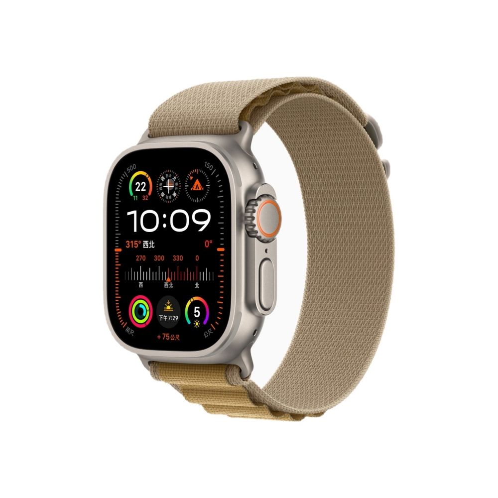 Apple Watch Ultra 2 GPS + LTE 49 mm 原色鈦金屬錶殼配小麥色高山錶環 - S