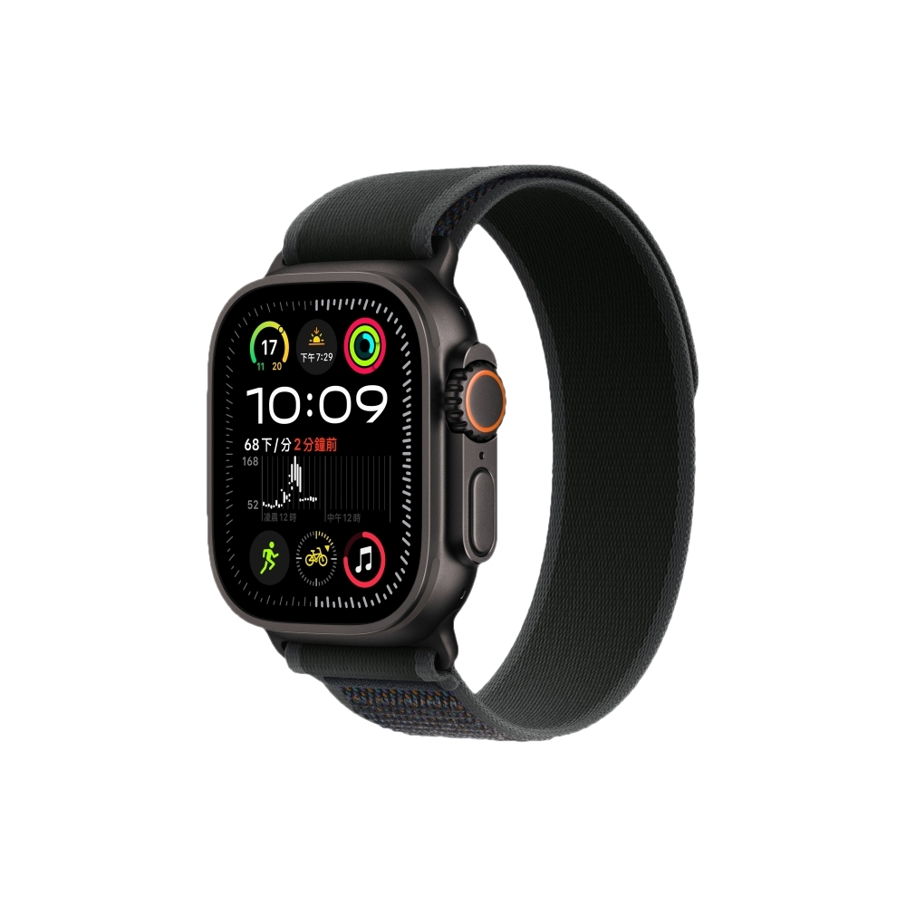 Apple Watch Ultra 2 GPS + LTE 49 mm 黑色鈦金屬錶殼配黑色越野錶環 - S/M