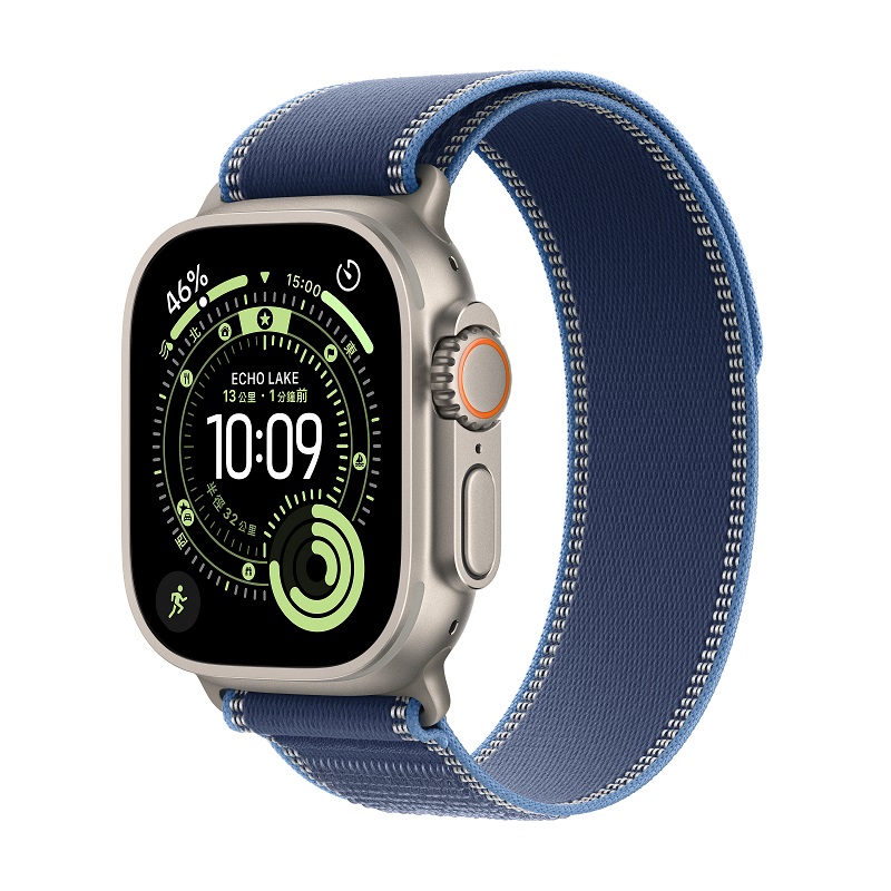 Apple 蘋果 Apple Watch Ultra 3 GPS + LTE 49mm 原色鈦 錶殼搭配藍色配亮藍色越野錶環
