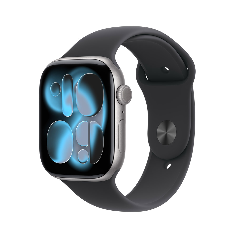 Apple 蘋果 Apple Watch Series 11 GPS 46mm 太空灰色鋁金屬錶殼搭配黑色運動錶帶