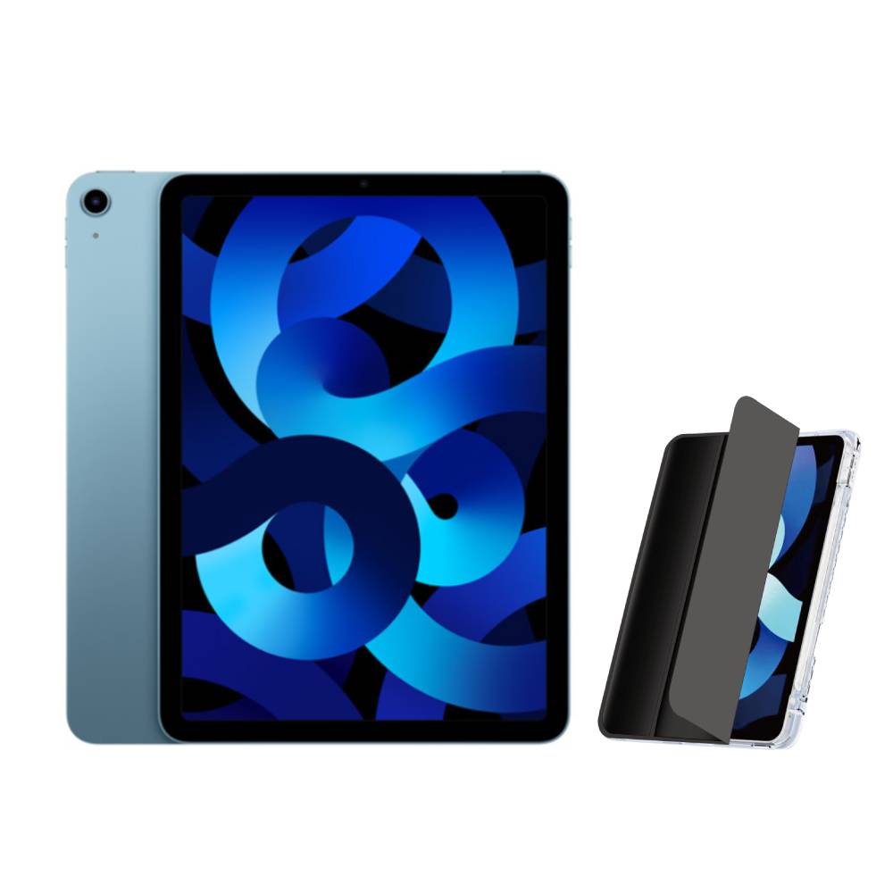 2022 Apple iPad Air 5 10.9吋 256G WiFi 藍色+三折休眠防摔殼+高透光滿版保護貼