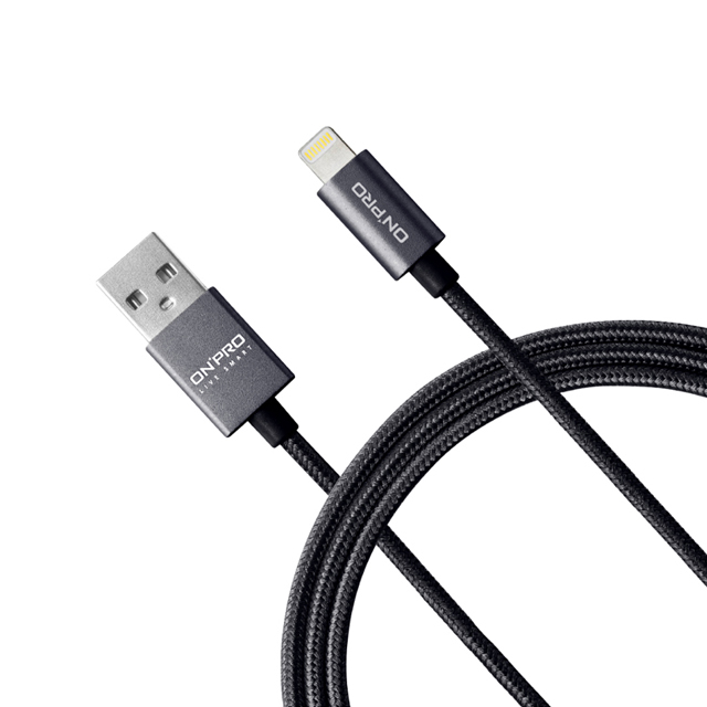 ONPRO UC-MFIM 金屬質感 MFI 認證 Lightning USB充電傳輸線【無限黑-1M】