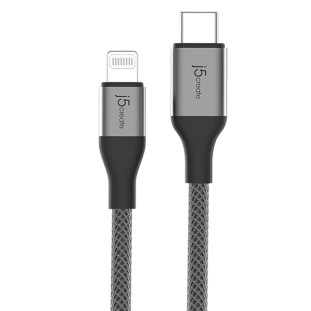 KaiJet j5create Type-C轉Lightning充電傳輸線1.2米-JLC15(太空灰/B)