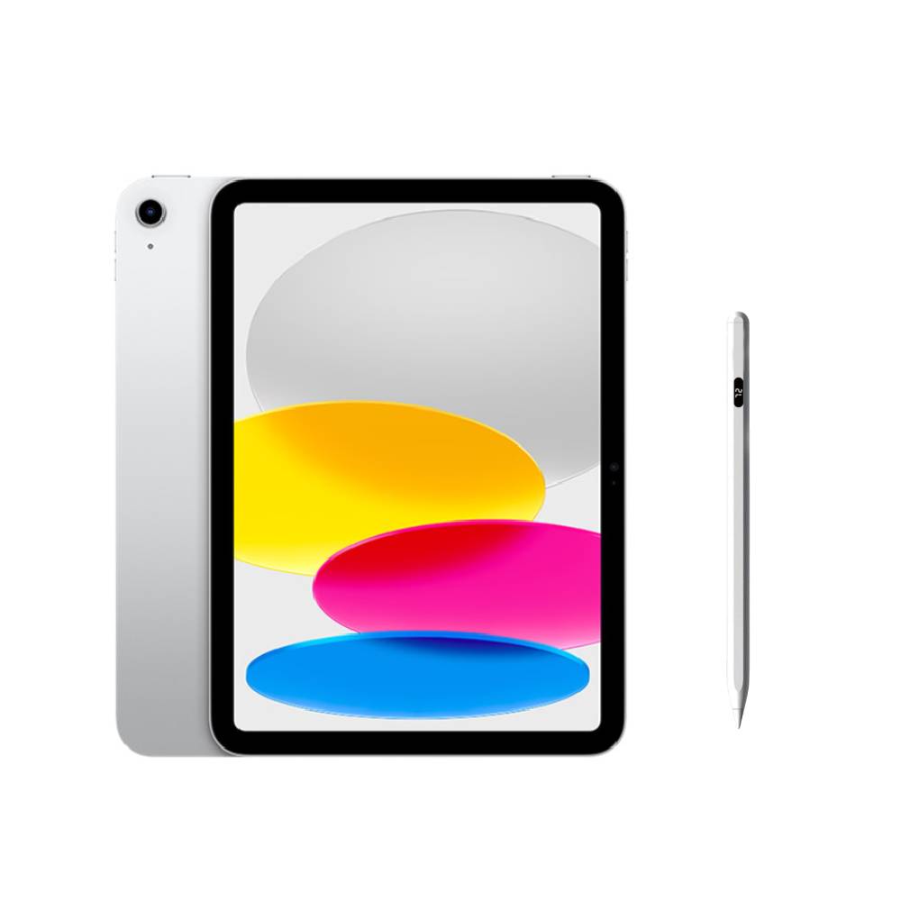 Apple 第十代 iPad 10.9吋 256G WiFi 銀色 (MPQ83TA/A)+電量顯示磁力吸附觸控筆