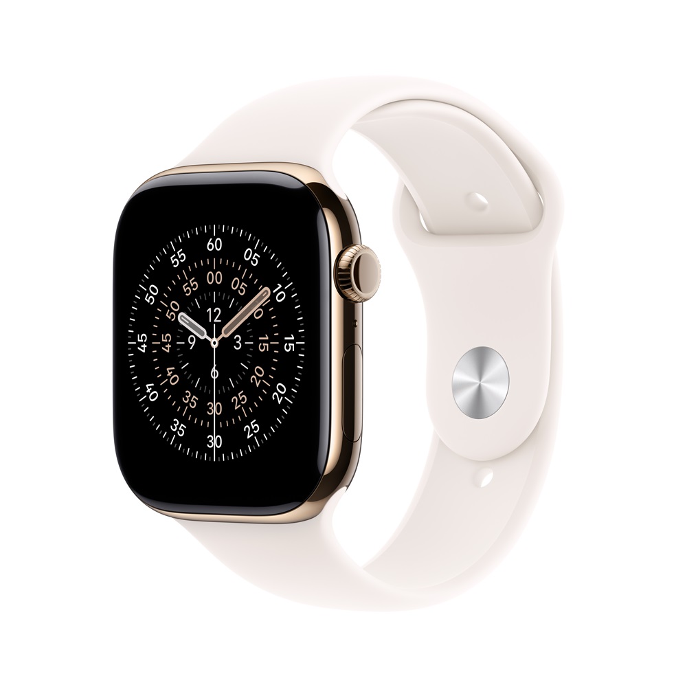 Apple 蘋果 Apple Watch Series 11 GPS + LTE 46mm 金色鈦金屬錶殼搭配淡胭粉色運動錶帶