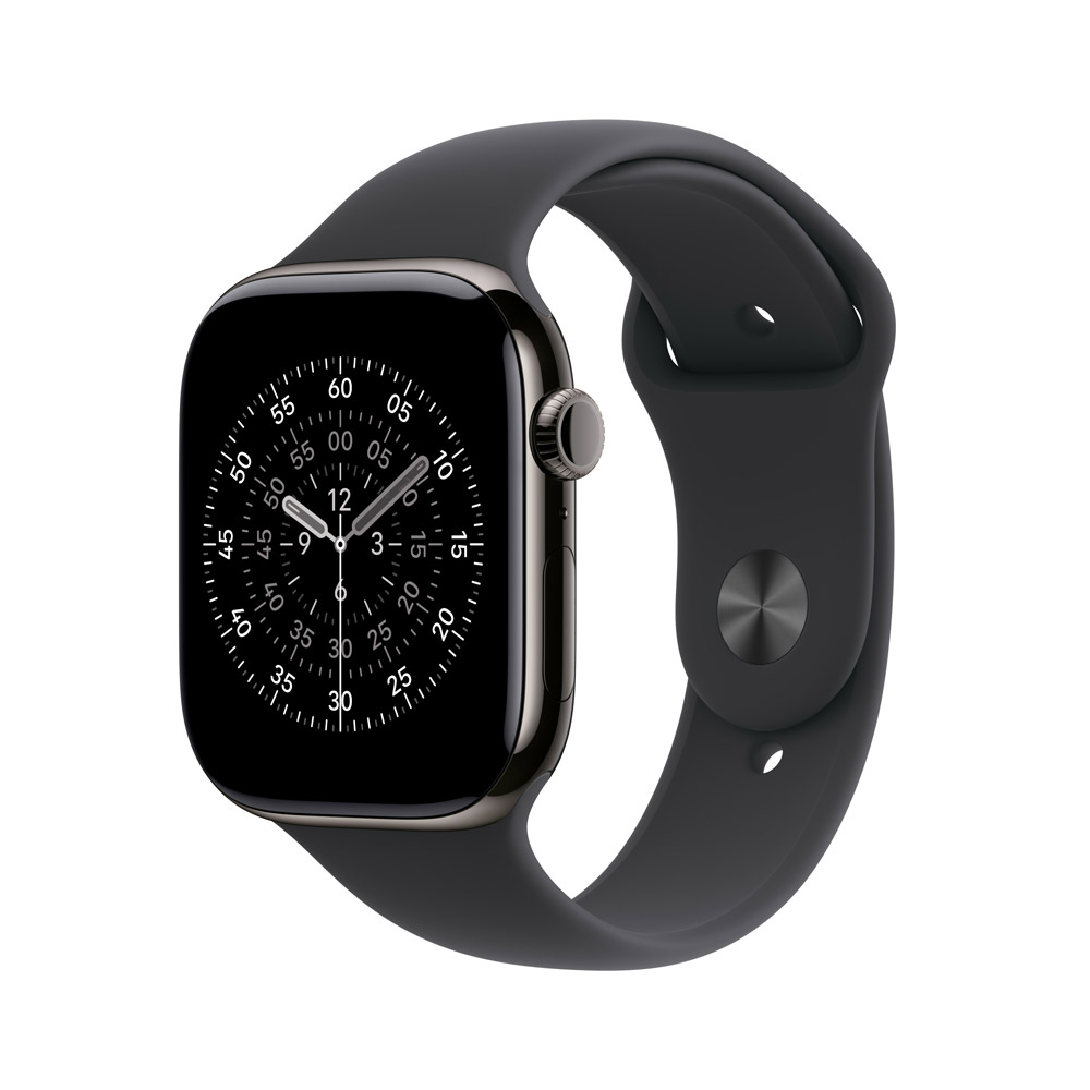 Apple 蘋果 Apple Watch Series 11 GPS + LTE 46mm 石瓦色鈦金屬錶殼搭配黑色運動錶帶