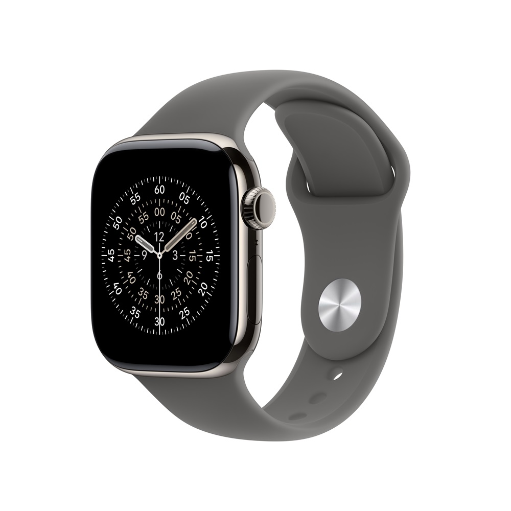 Apple 蘋果 Apple Watch Series 11 GPS + LTE 42mm 原色鈦金屬錶殼搭配石灰色運動錶帶