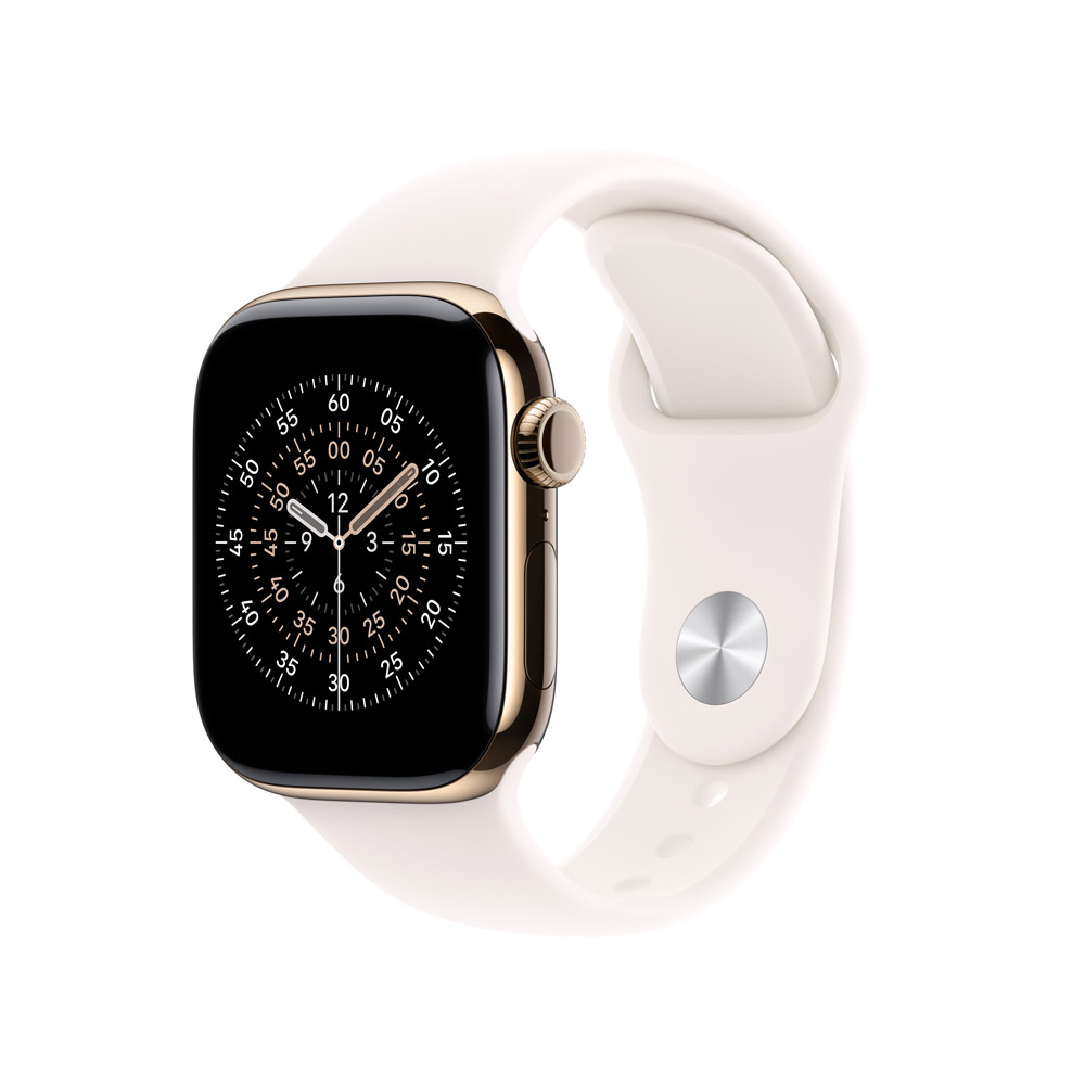 Apple 蘋果 Apple Watch Series 11 GPS + LTE 42mm 金色鈦金屬錶殼搭配淡胭粉色運動錶帶