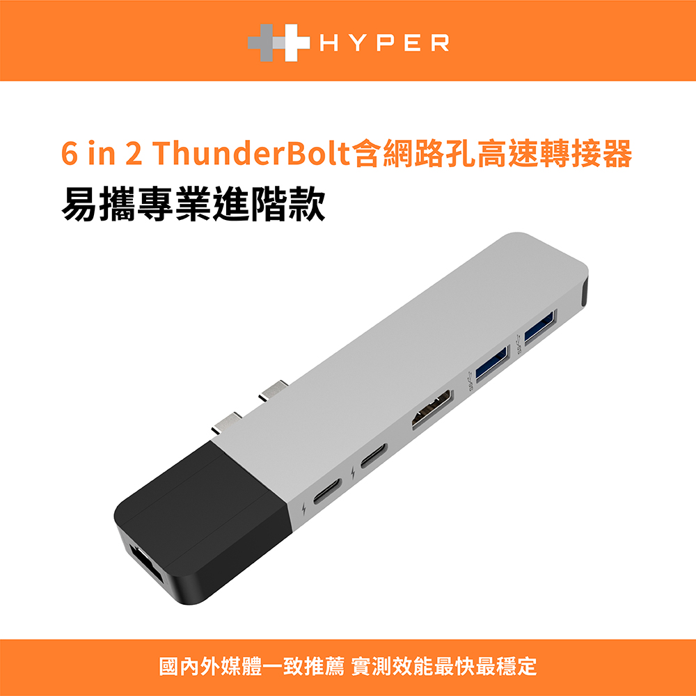 HyperDrive 6-in-2 USB-C Hub-銀