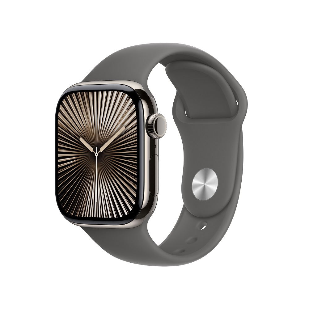 Apple Watch Series 10 GPS + LTE 42 mm天然鈦金屬錶殼配石灰色運動錶帶